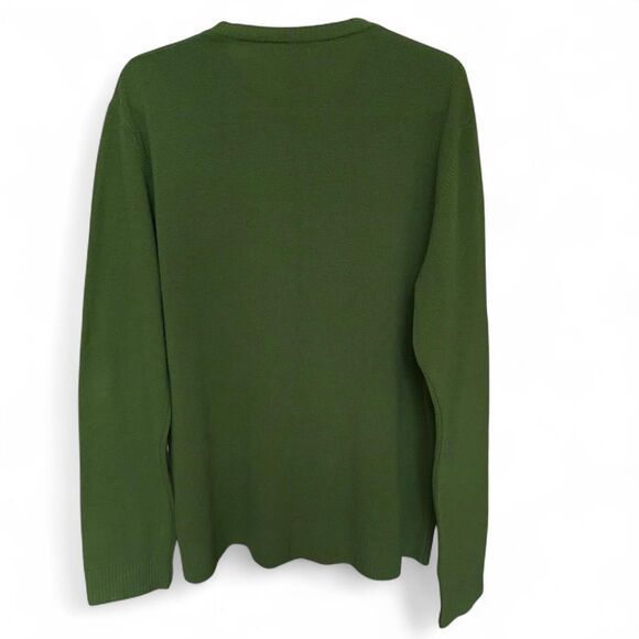 Vintage Benetton green argyle crewneck sweater size L - Picture 3 of 8